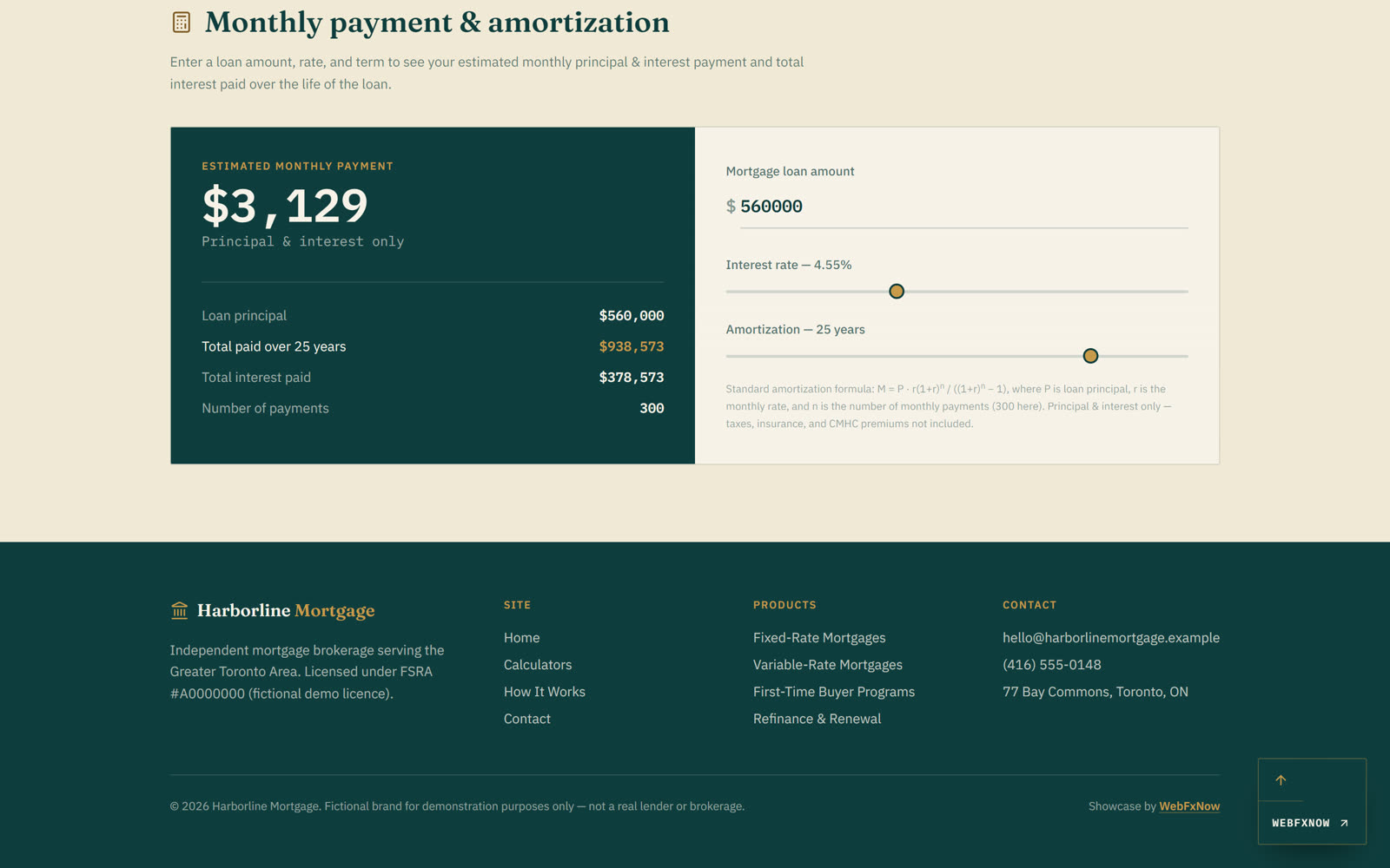 Affordability and payment calculators