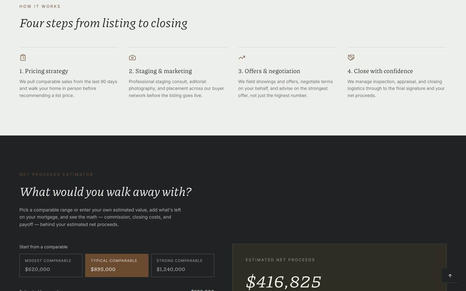 Seller net-proceeds estimator